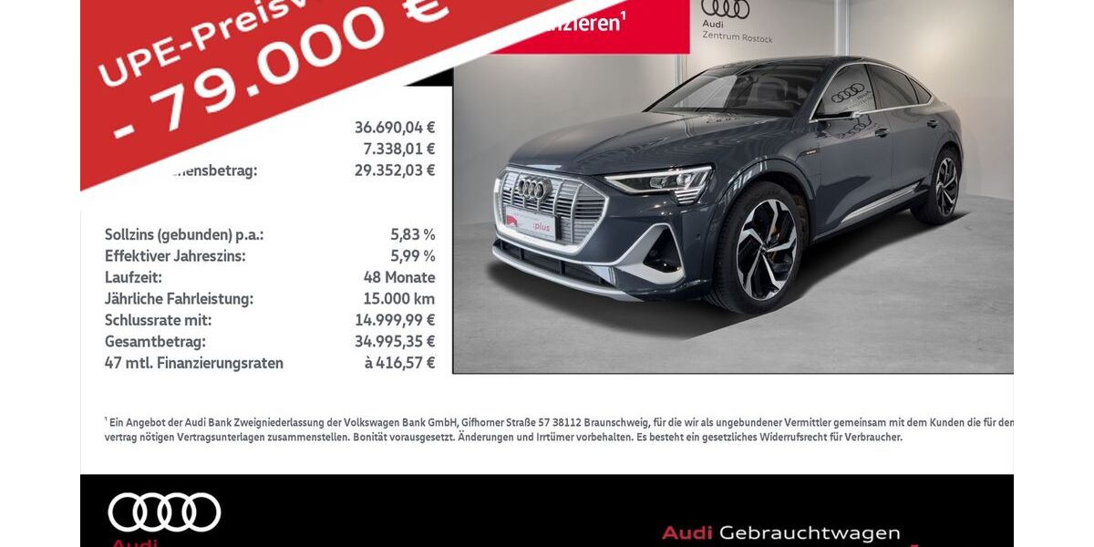 Audi e-tron 42.146 km 36.690 &euro; Rostock 18059