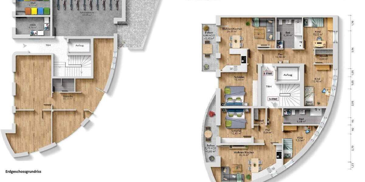 Etagenwohnung Rostock Kröpeliner Tor-Vorstadt - 3 Zimmer, 70 m&sup2;, 385.000&euro; | Angebot:25670081