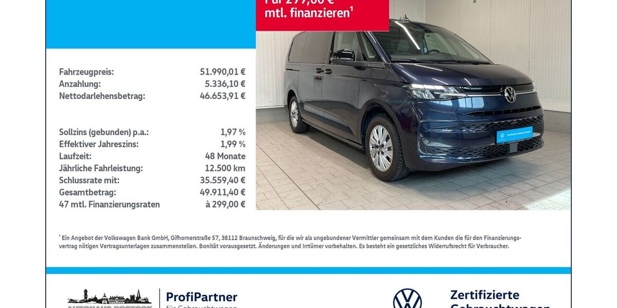 VW T7 Multivan 9.500 km 51.990 &euro; Rostock 18146